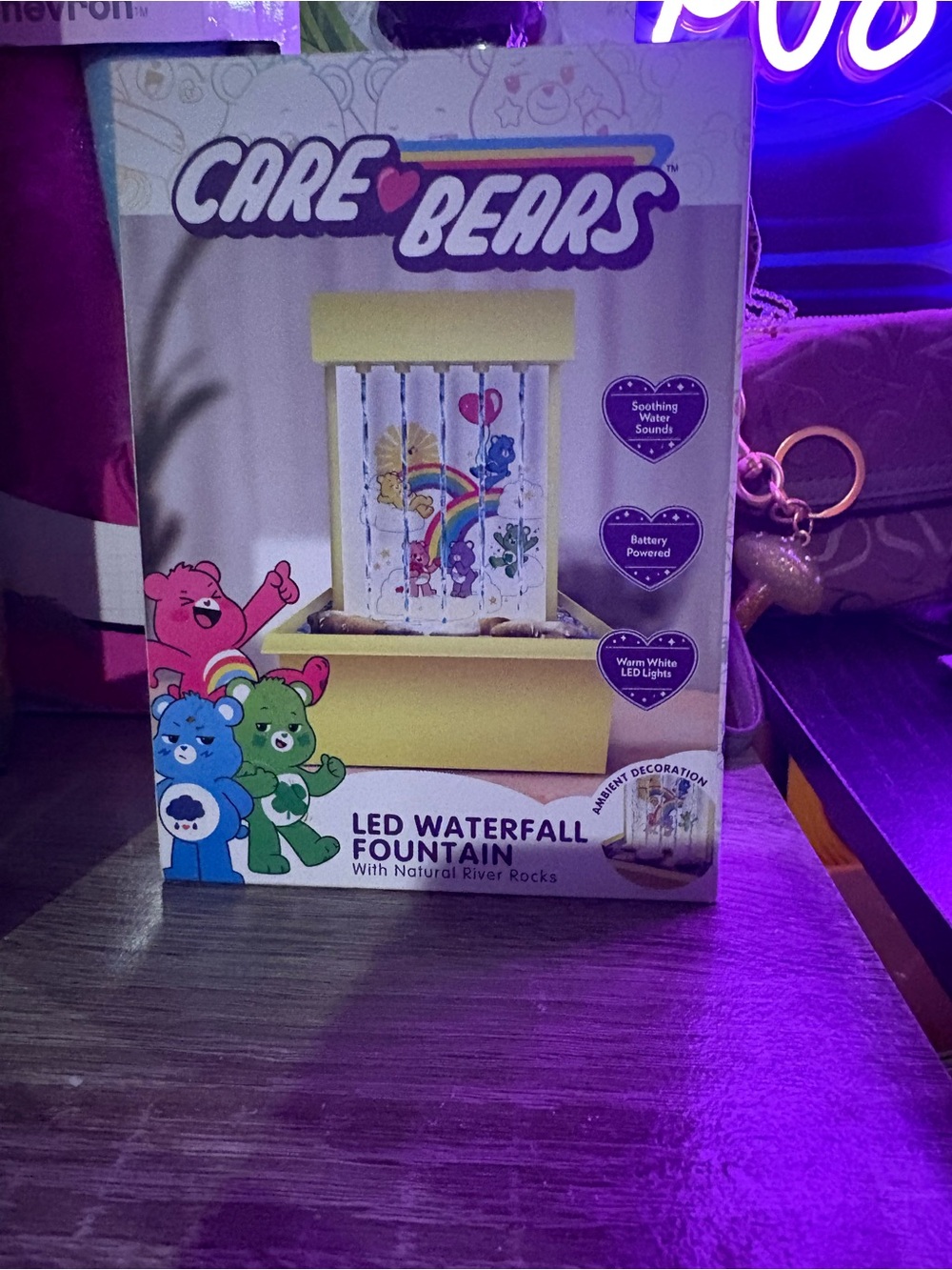 Care Bears Yellow LED Waterfall Fountain Decorative Toy